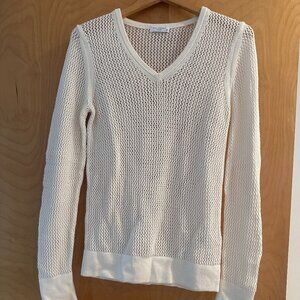 Equipment Open Knit V Neck Sweater